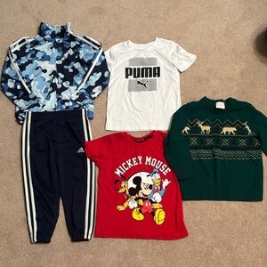 Bundle of adidas Kids Track suit, puma and Mickey Mouse, Christmas sweater